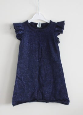 Donkerblauwe glitter jurk  maat 86-92
