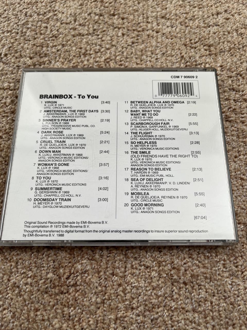 Cd- Brainbox, titel: To You