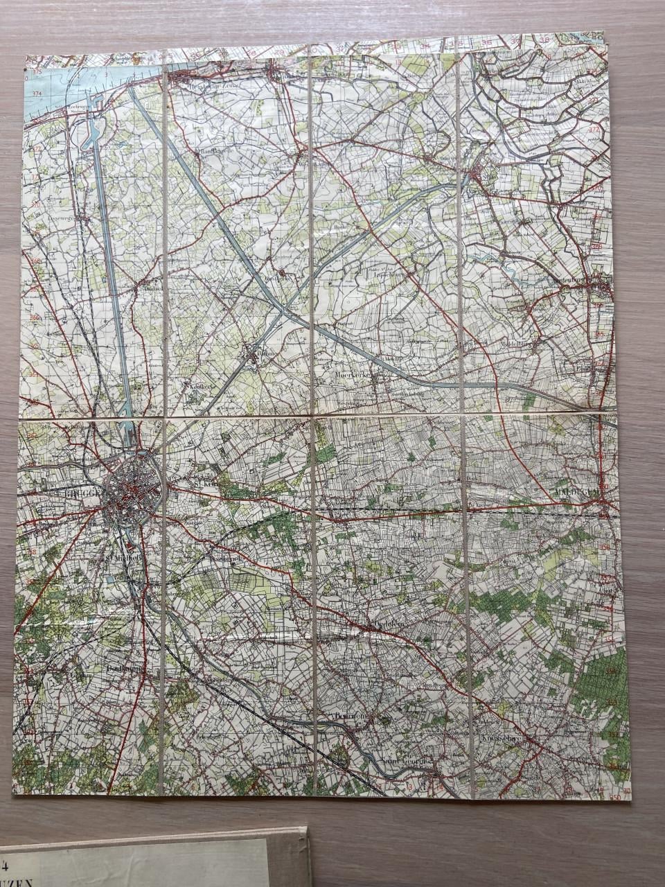 Topografische veldkaarten op linnen  1940/1945