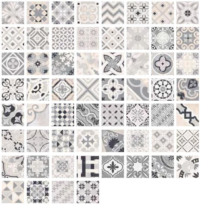 3030-455 Decortegel mix, grijstinten met beige, 20x20 cm, per m²