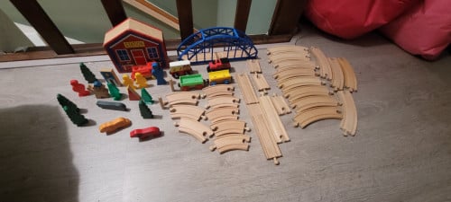 Houten speelgoed treinset