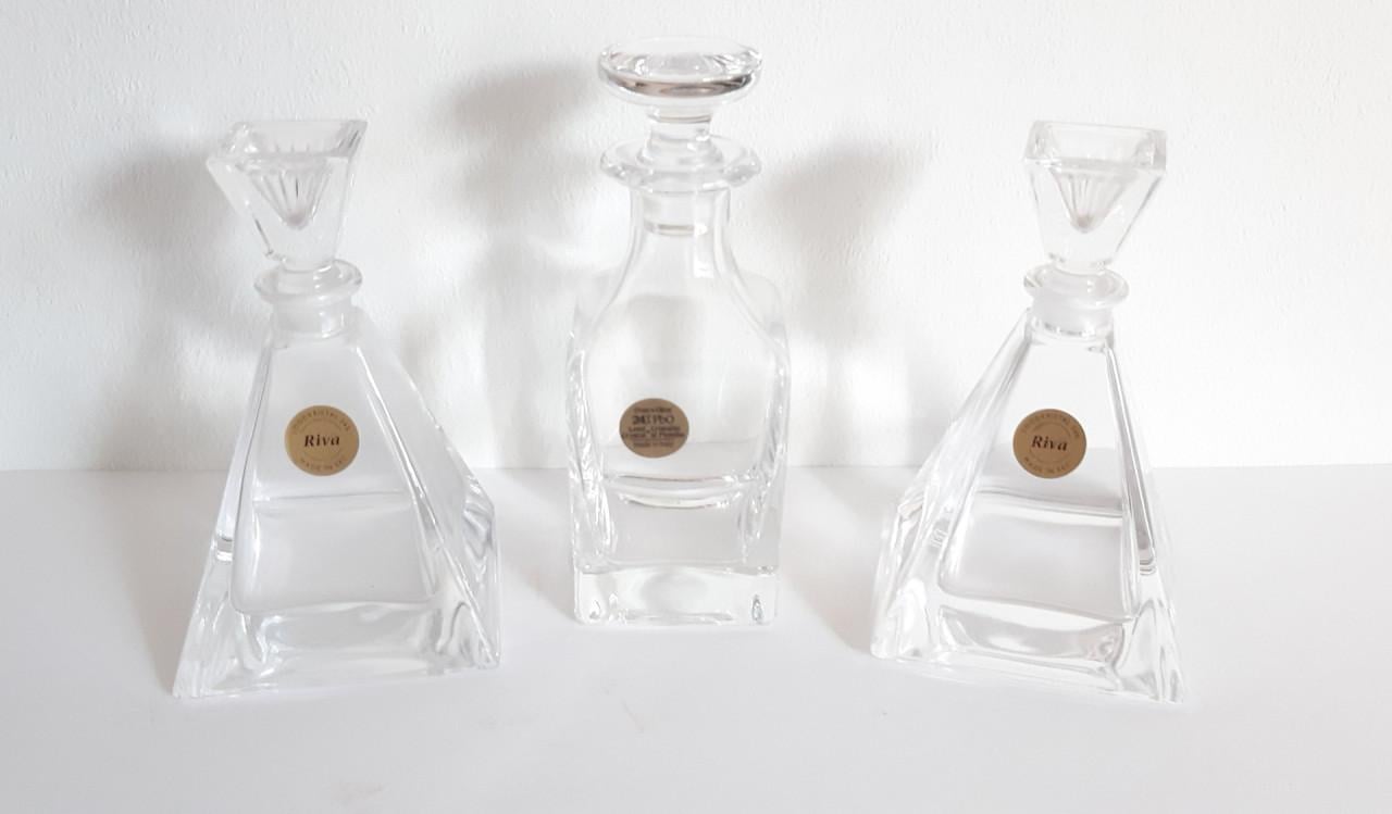 Kristallen karafjes met stop, model Riva en Verona