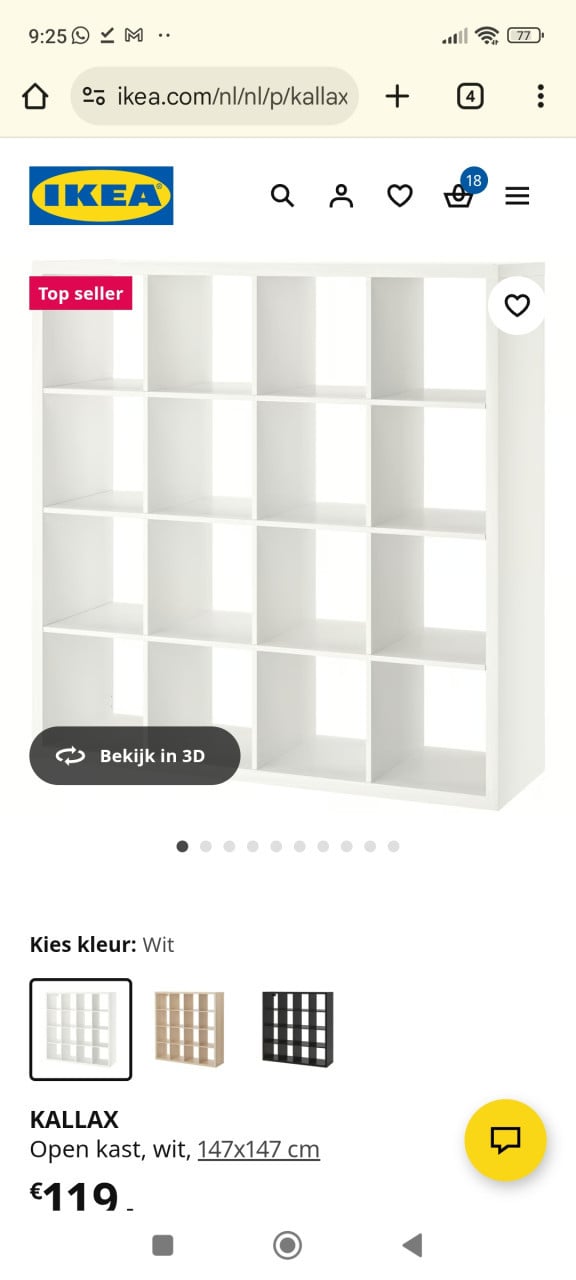 Kallax kast ( Ikea) open wit