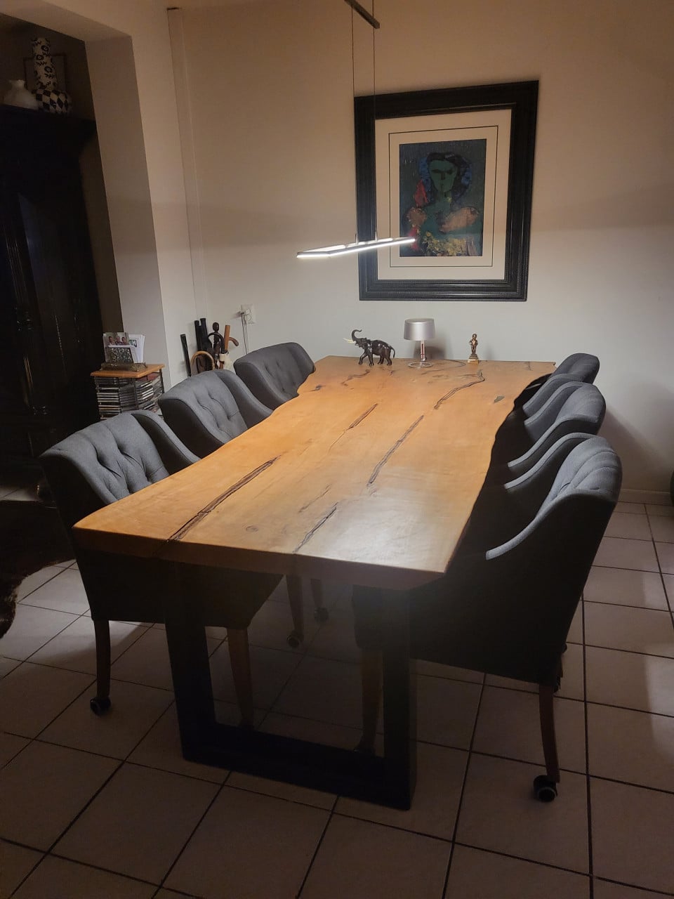 6 stoffen eetkamer stoelen