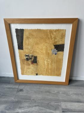 Ets gesigneerd Bernard Remusat ingelijst schilderij