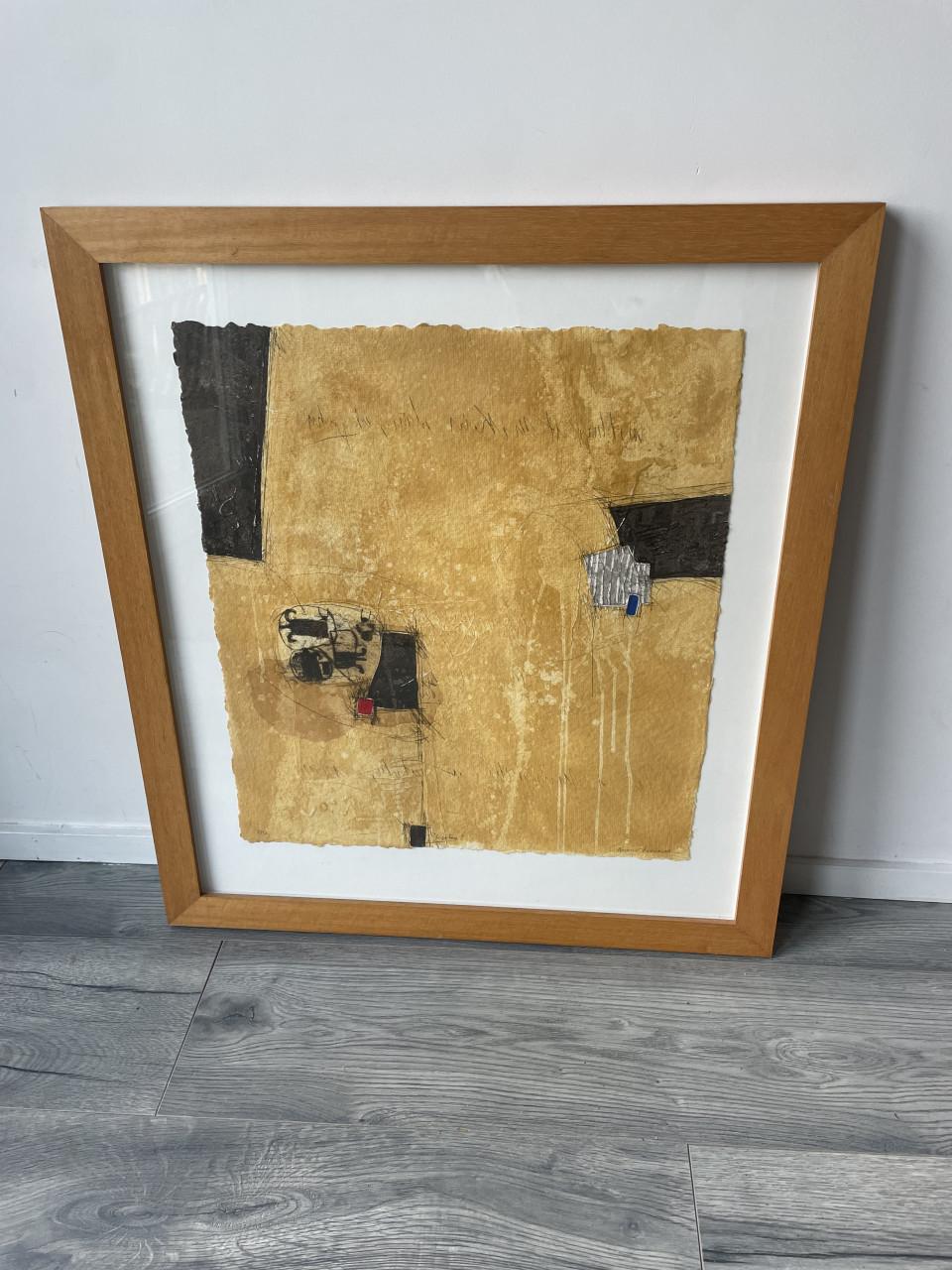 Ets gesigneerd Bernard Remusat ingelijst schilderij