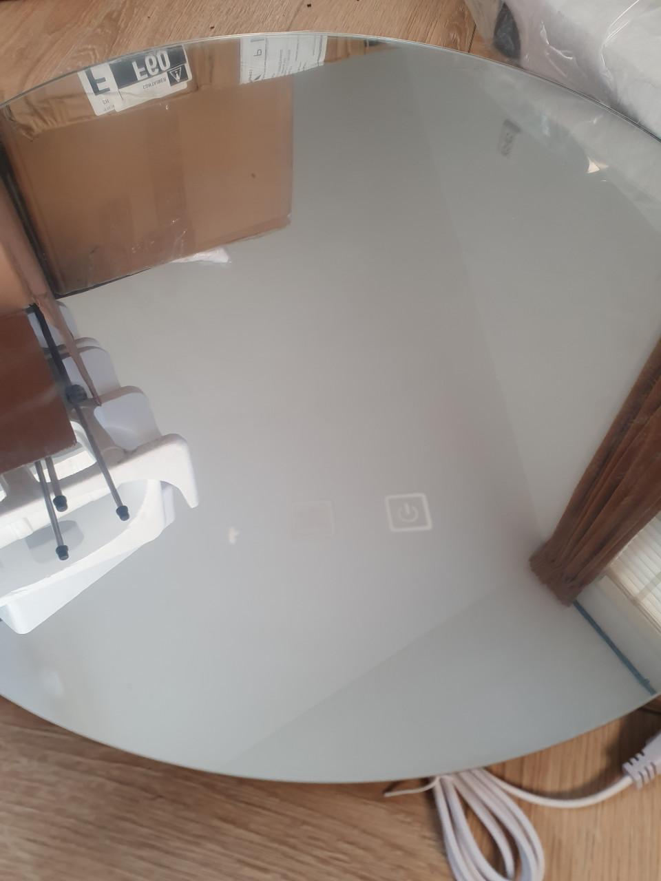 Badkamerspiegel rond 50 met verlichting + verwarming | nieuw