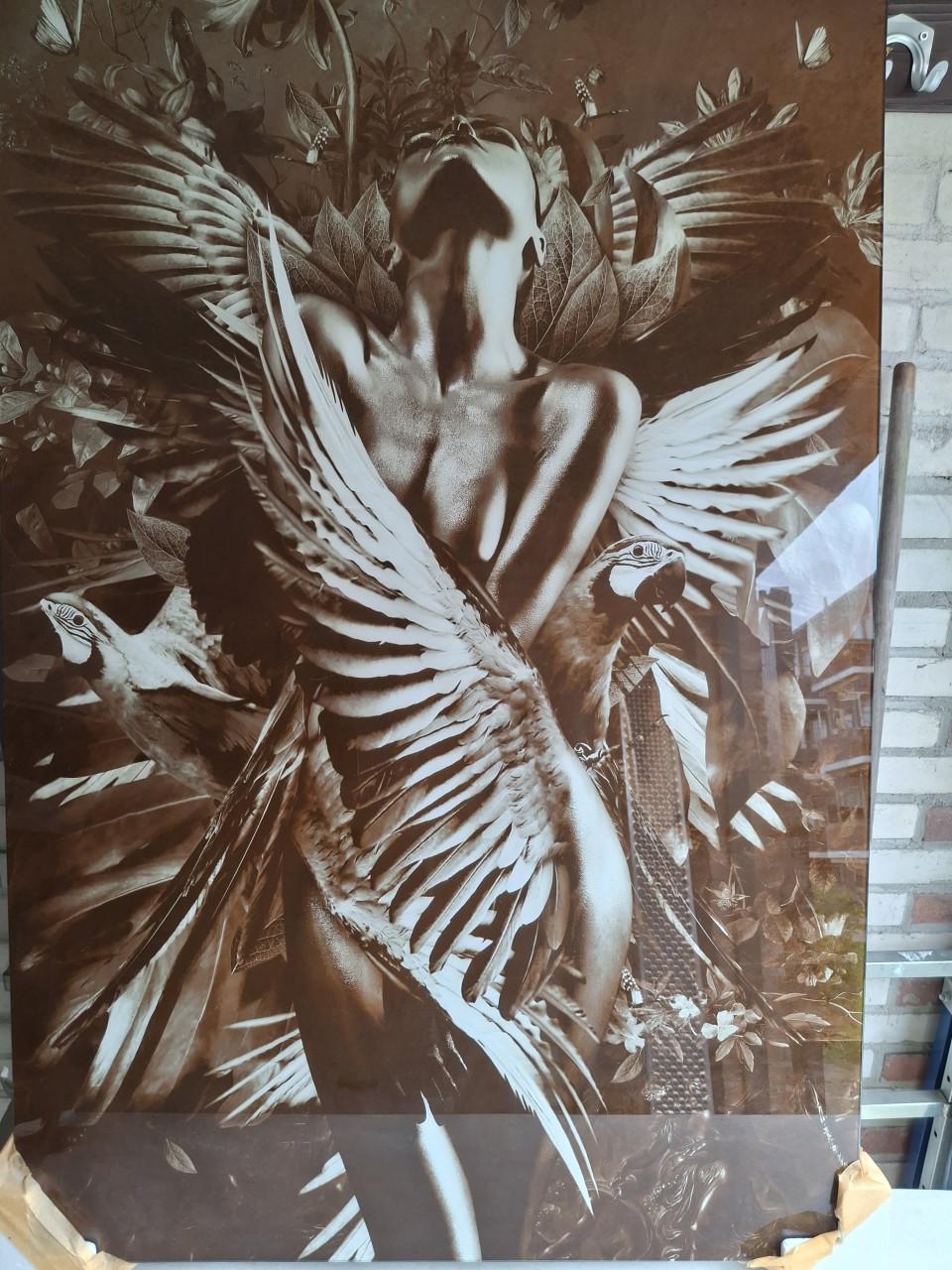 Zeer mooi Glasschilderij.