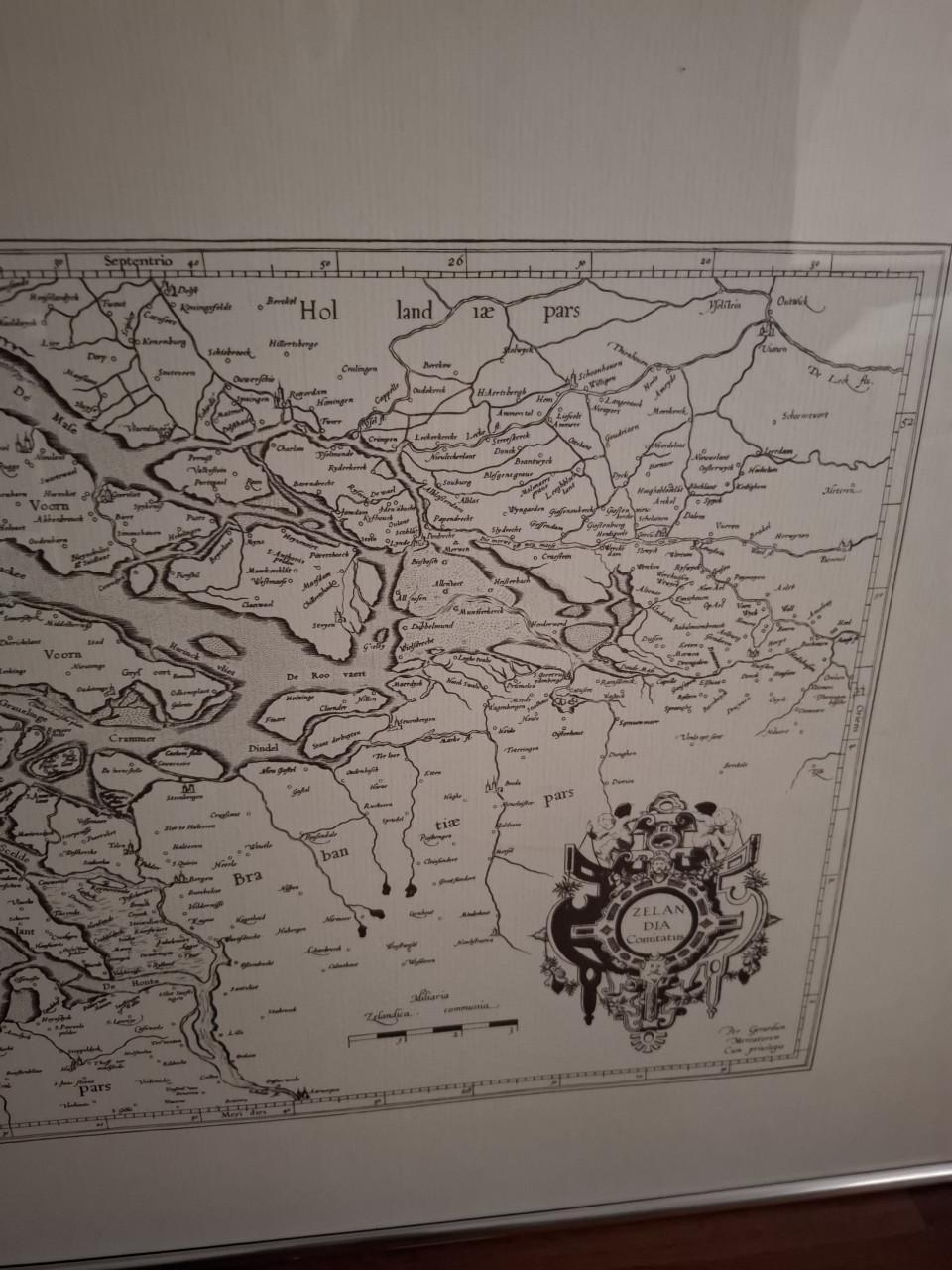 Zeelandkaart in aluminium lijst