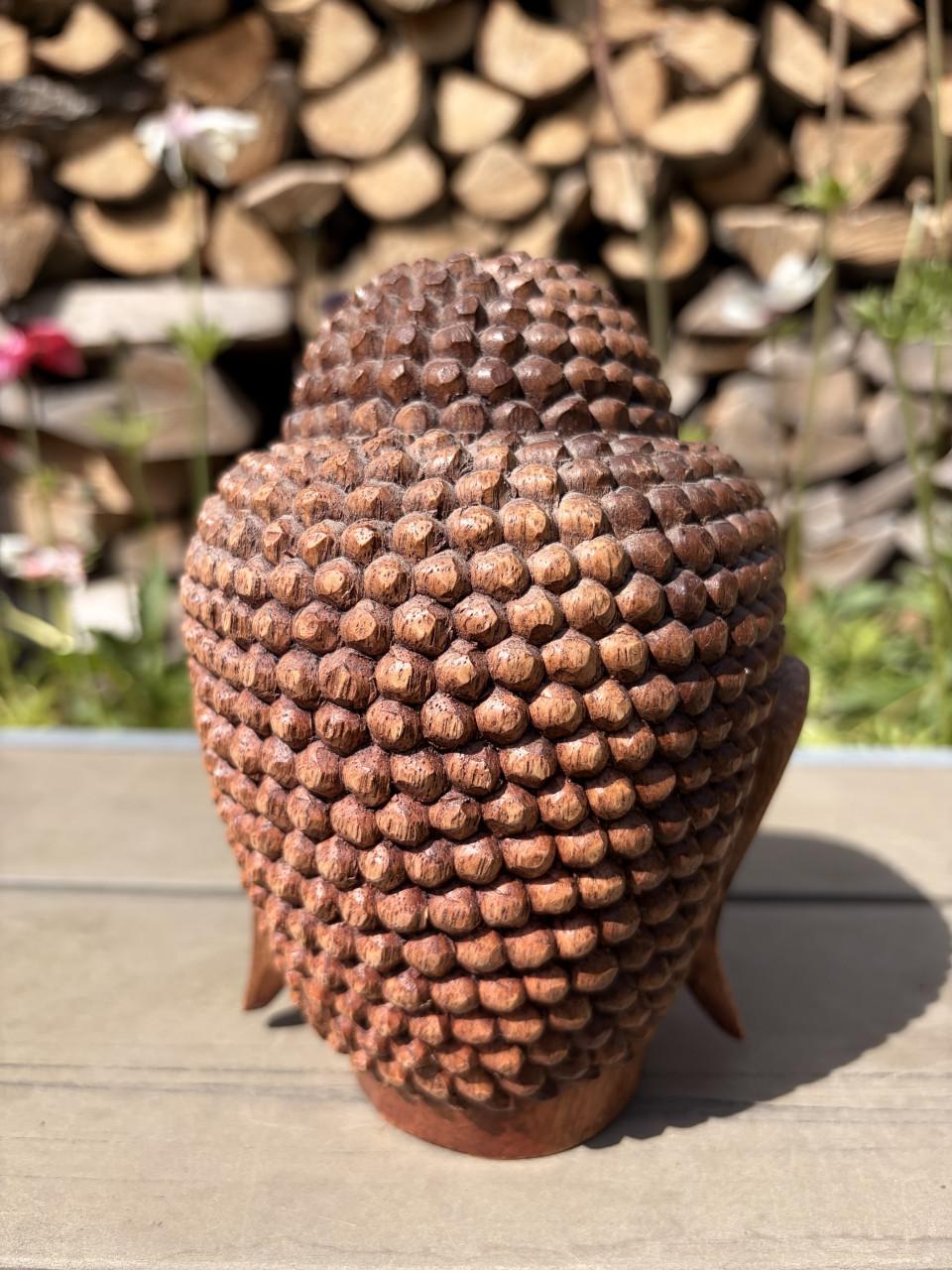 Houten Boeddha kop