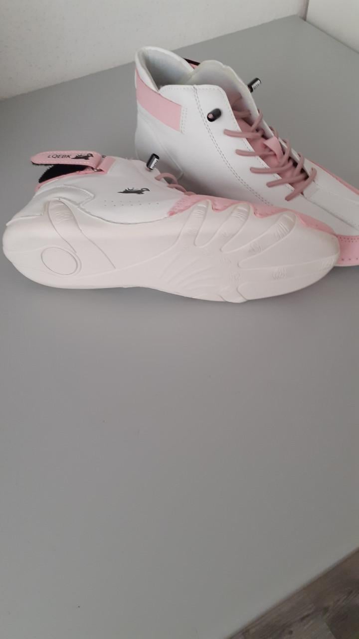 Enkellaarsjes Maat 39  Kleur/wit/roze