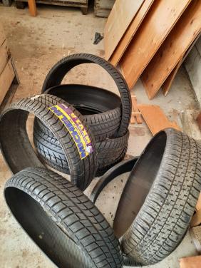 Loopvlak autobanden balie toonbank bak mancave industriele look