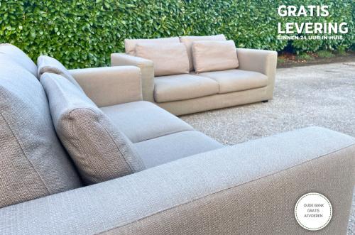 GRATIS LEVERING HEEL NL Taupe VIP 2x2,5zits Stoffen Bankstel
