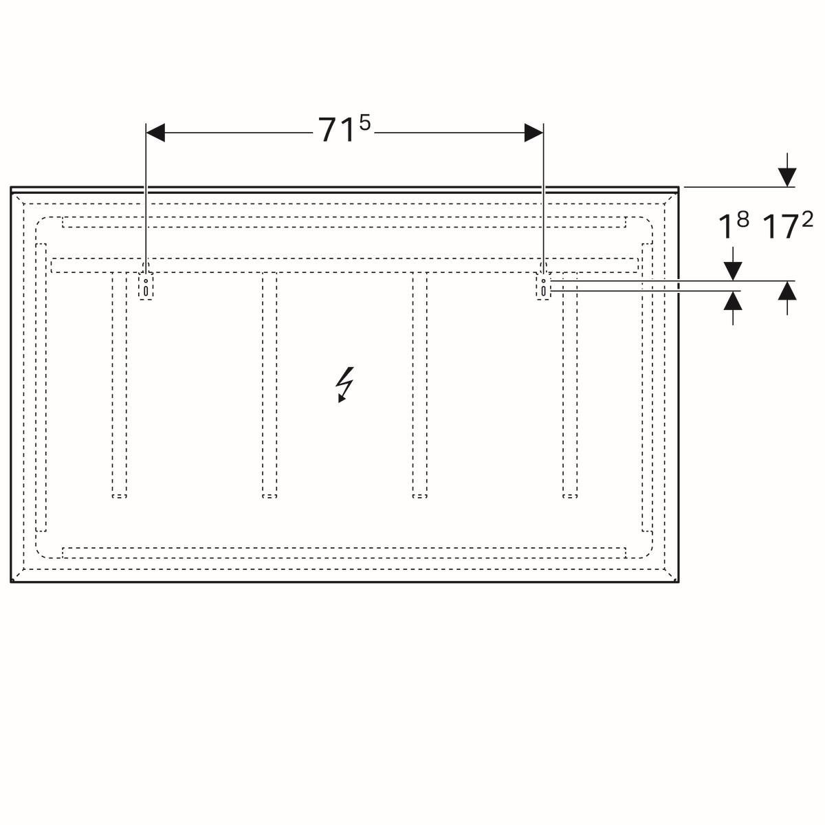 Sphinx spiegel met indirecte verlichting 120x71cm (Badkamer)