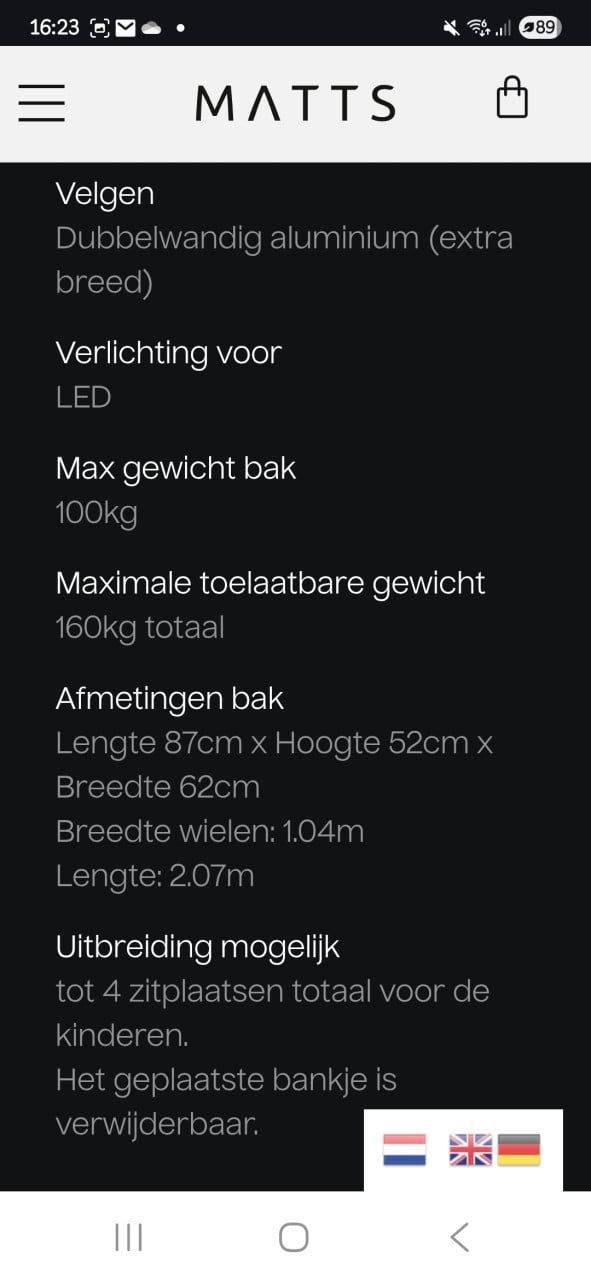 Prachtige Matts bakfiets zgan