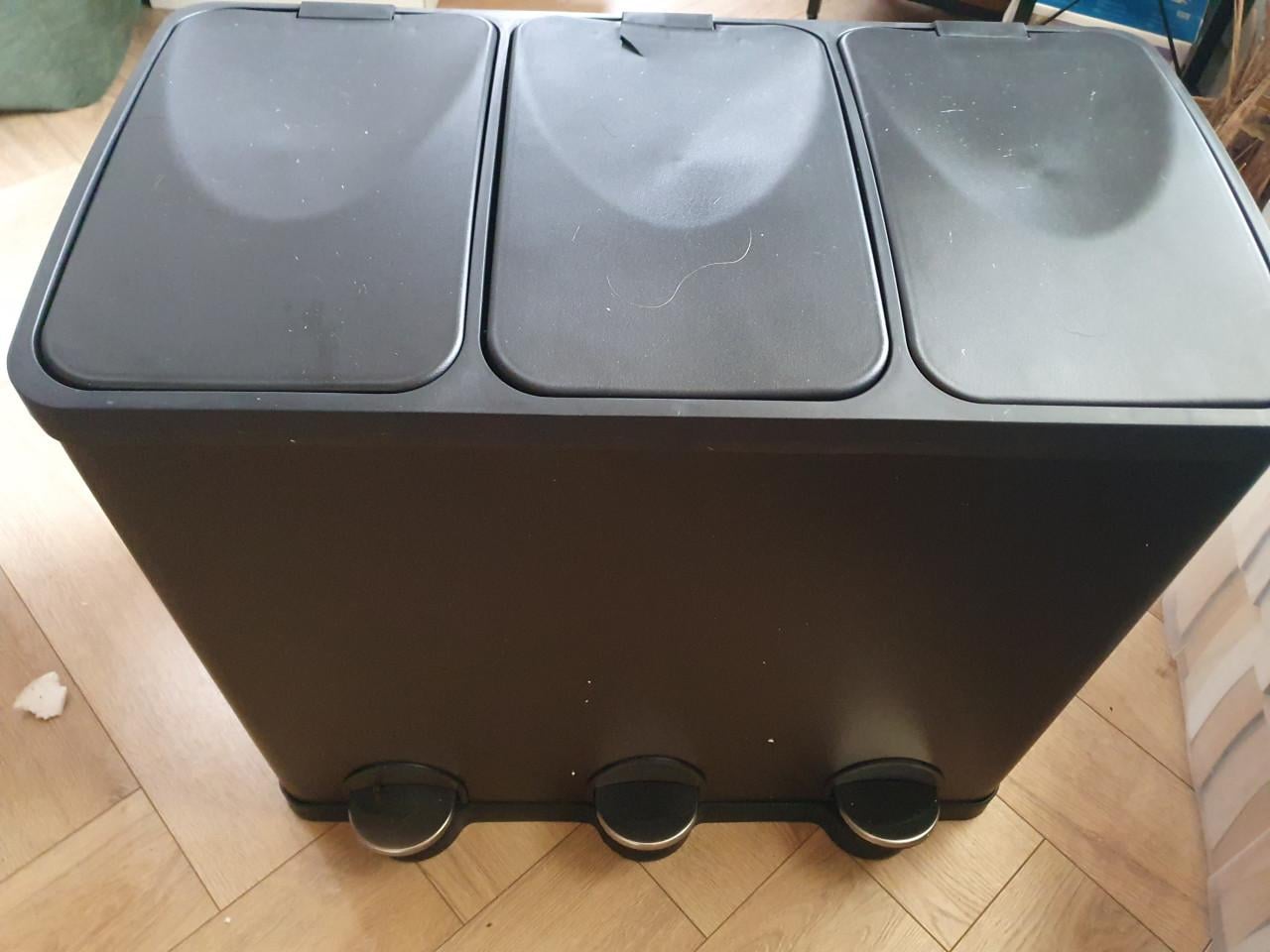 Bayt Prullenbak 60L – 3x20L – 3 Vakken – Zwart – Met beschadigingen