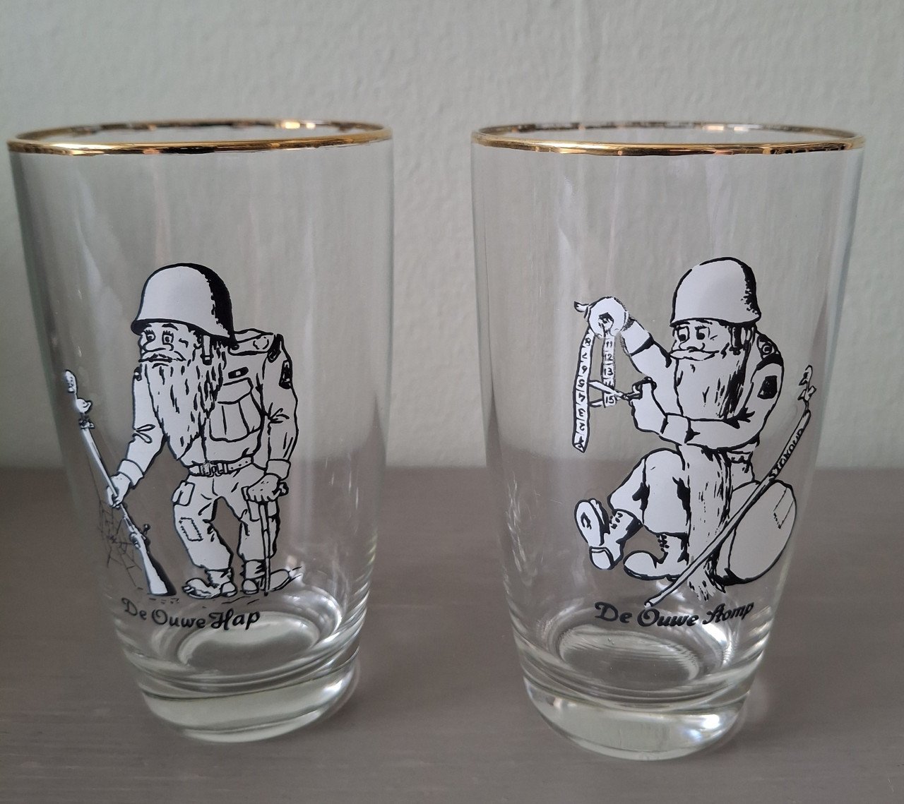 Vintage Defensie Glazen, 6 x