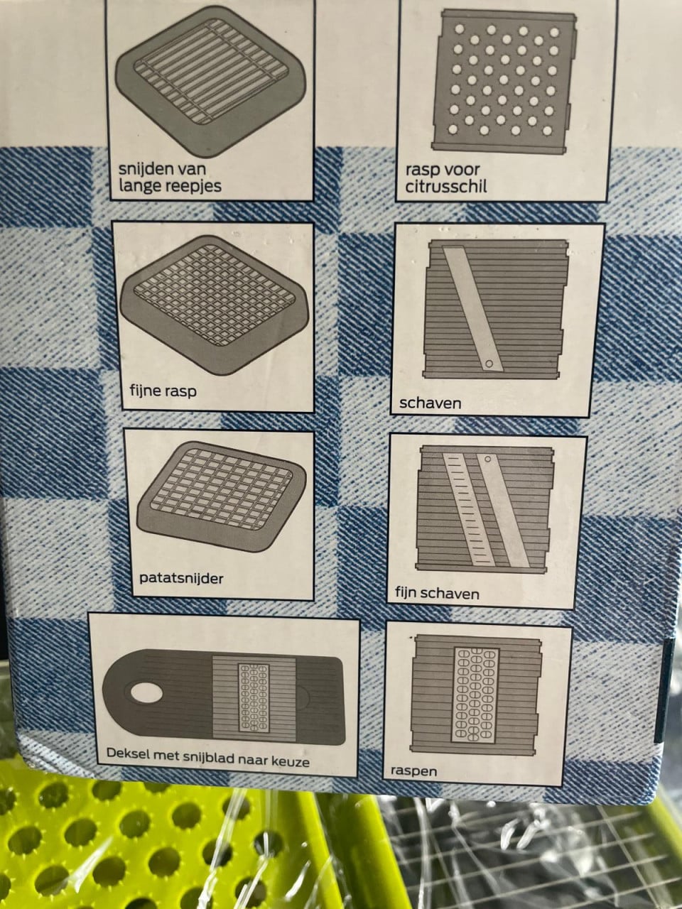 Groentesnijder 8 functies. nieuw in de verpakking