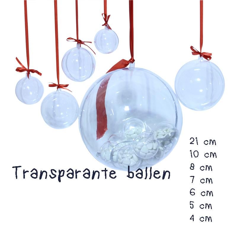 Transparante ballen 8cm en 10 cm