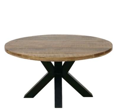 Mangohouten eettafel 130 cm,zware kwaliteit.