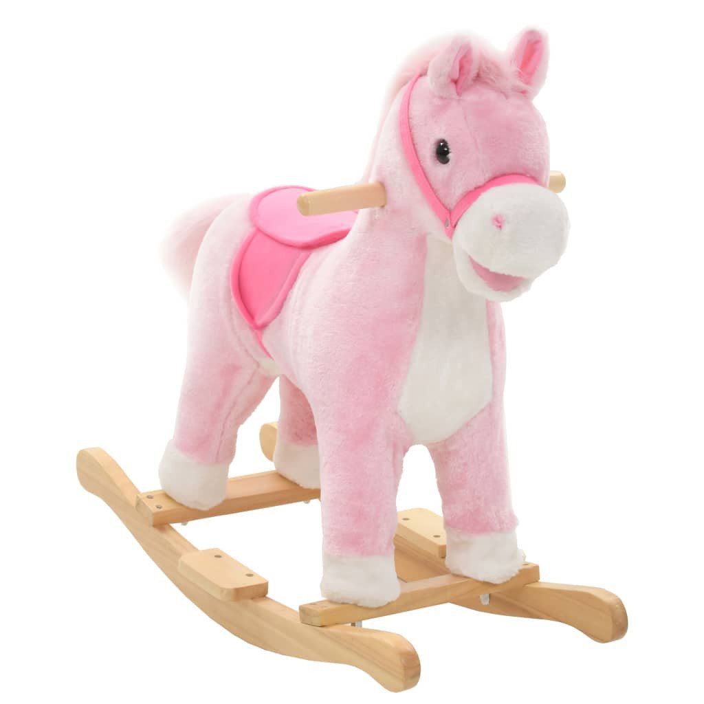 Hobbeldier paard 65x32x58 cm pluche roze casa xl