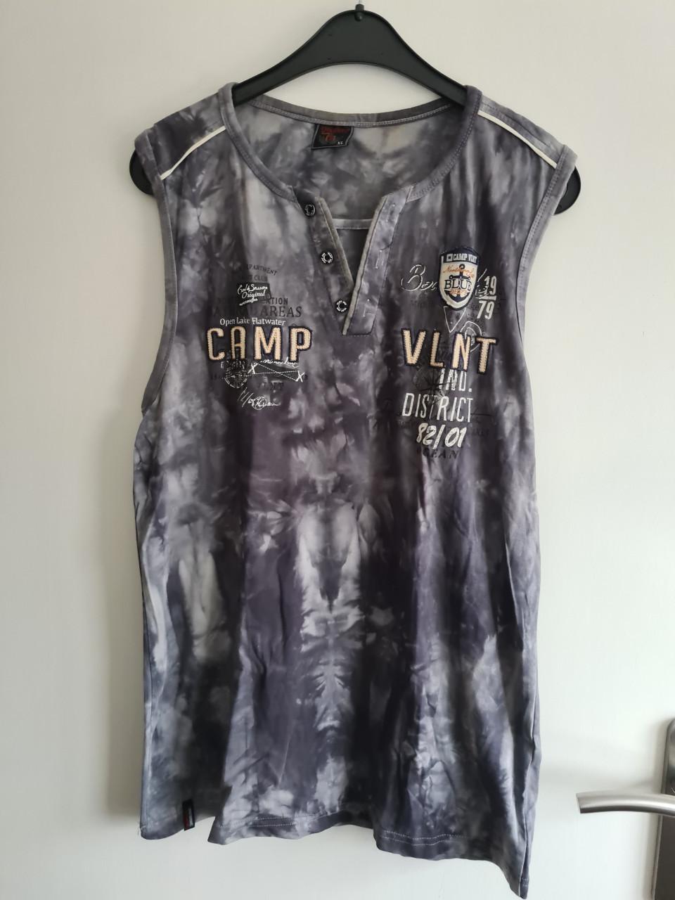 Violento tanktop met een grijze / blauwe tie-dye print Mt XL