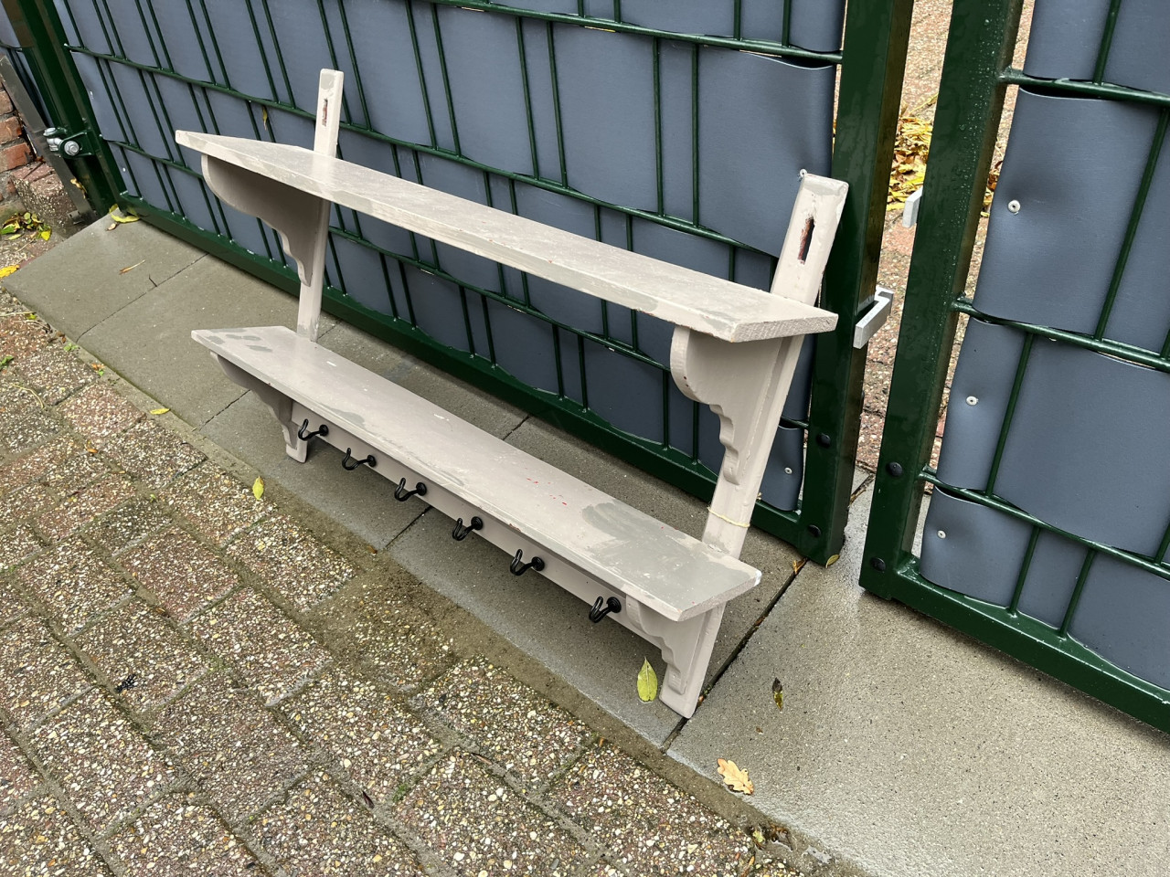 Wandkapstok Brocante 6 haken grijs