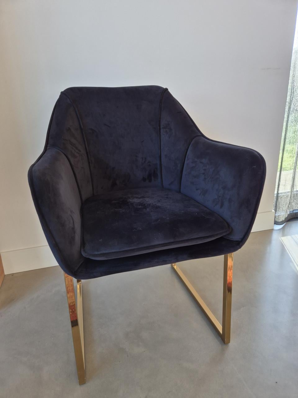 GRATIS afhalen SPOED - 4 eetkamerstoelen zwart/goud