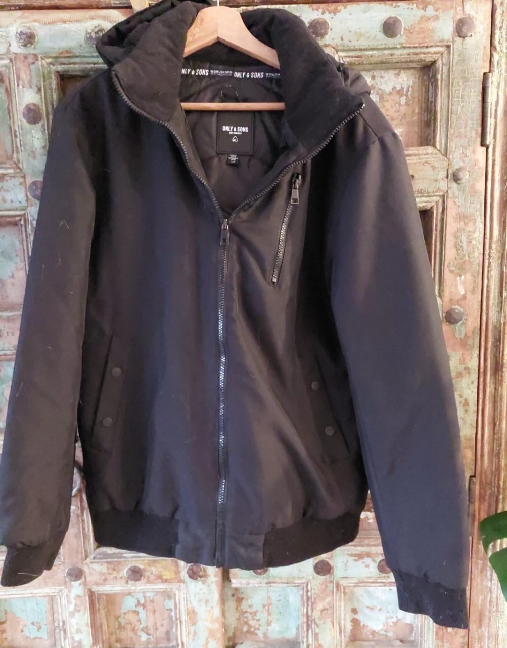 Zwarte Only herenjack mt large