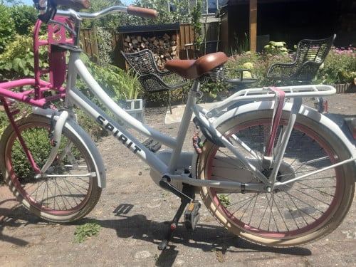 Vrolijke gebruikte meidenfiets