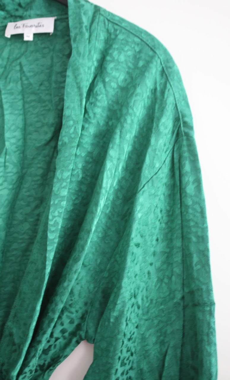 Groene panterprint jurk-kimono maat m