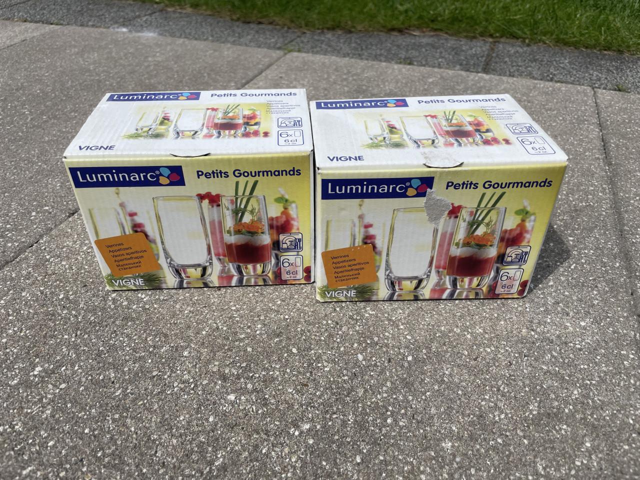 Amuse glazen, 2 set van 6 glazen