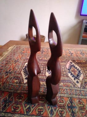 Set Afrikaanse beeldjes, man en vrouw