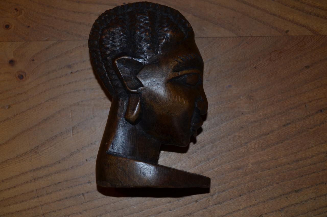 Houtsnijwerk Afrikaans vrouwenhoofd