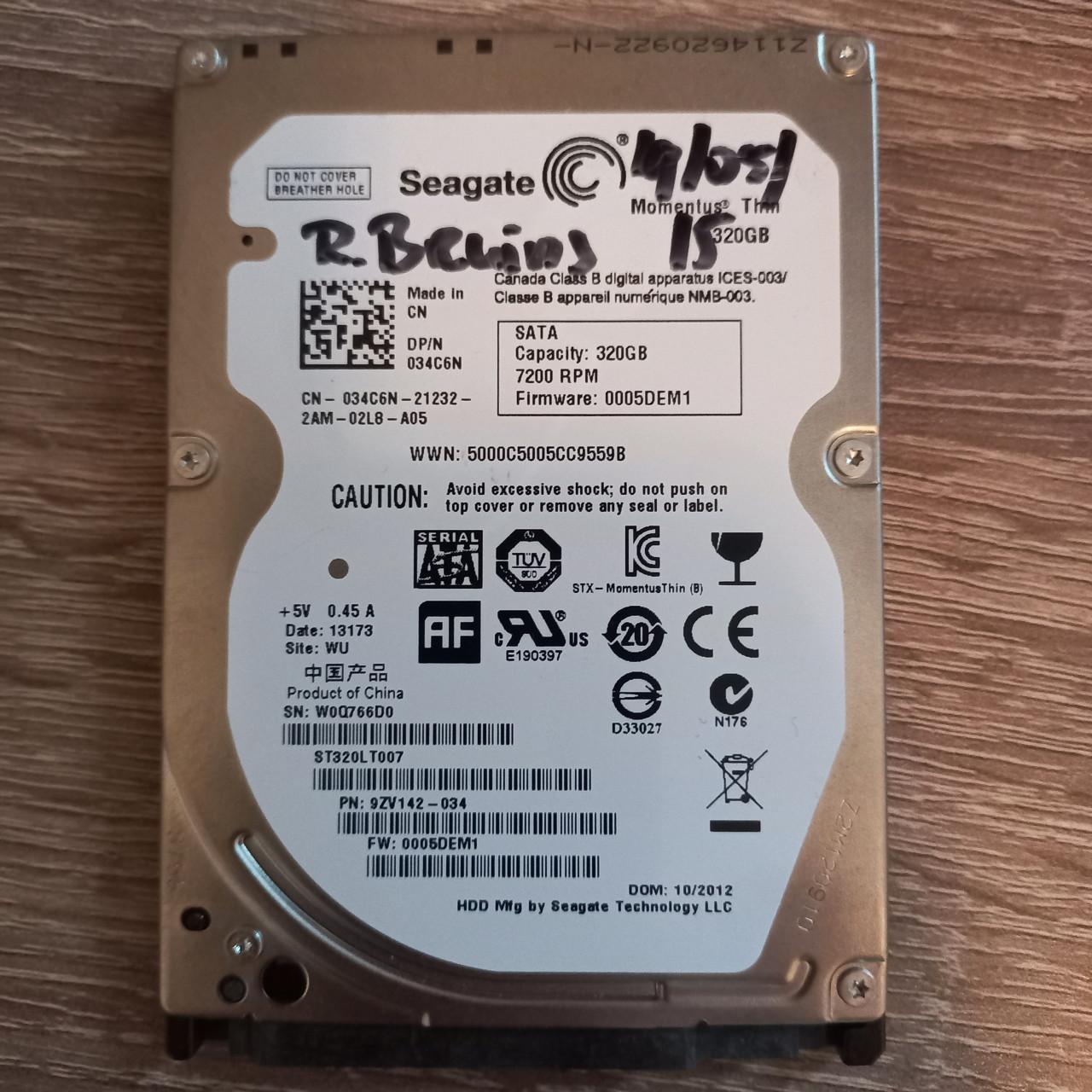 Seagate 320GB 7200rpm HDD