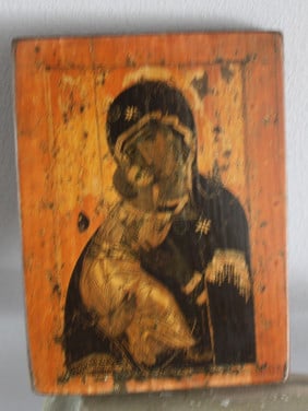 Houten list met christelijke afbeelding