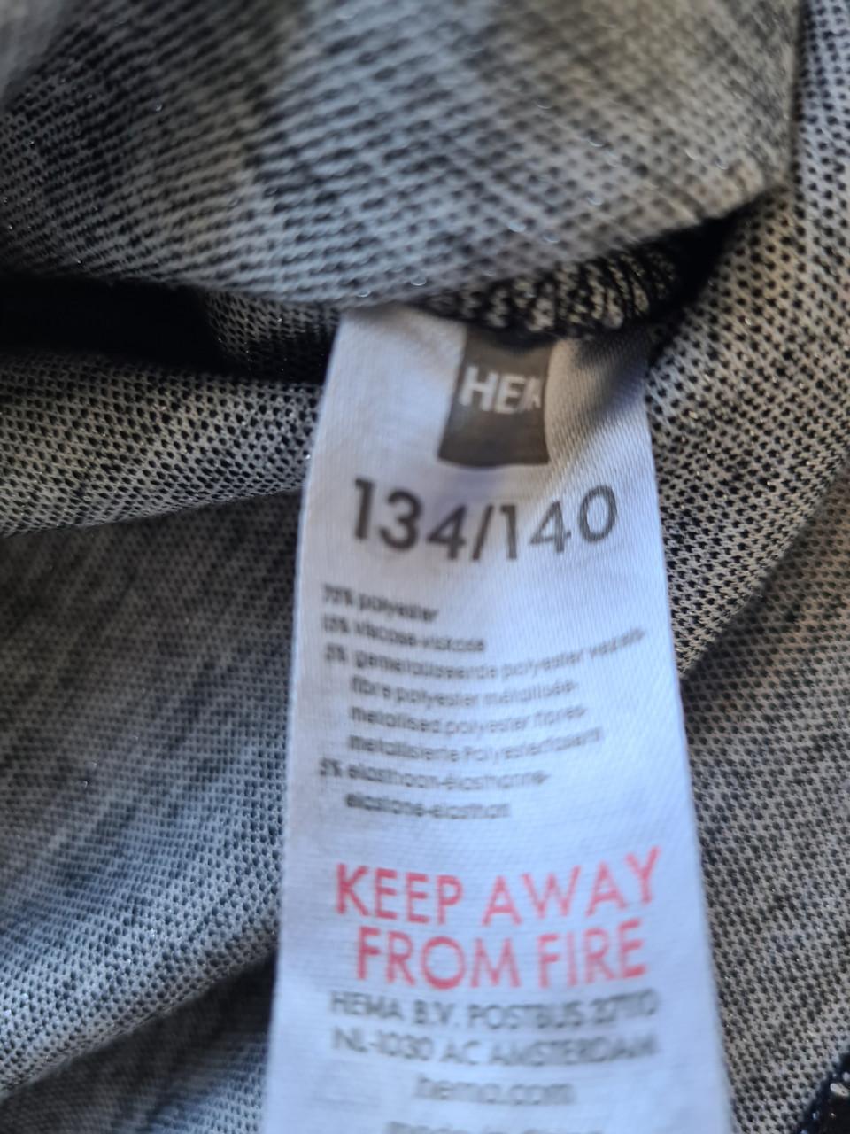 Hema zwart-wit pied de poule jurkje Maat 134-140