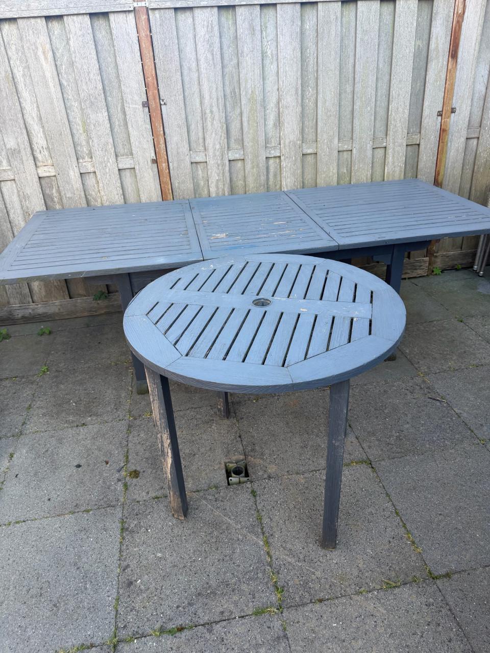 Grote tafel + ronde tafel GRATIS OPHALEN