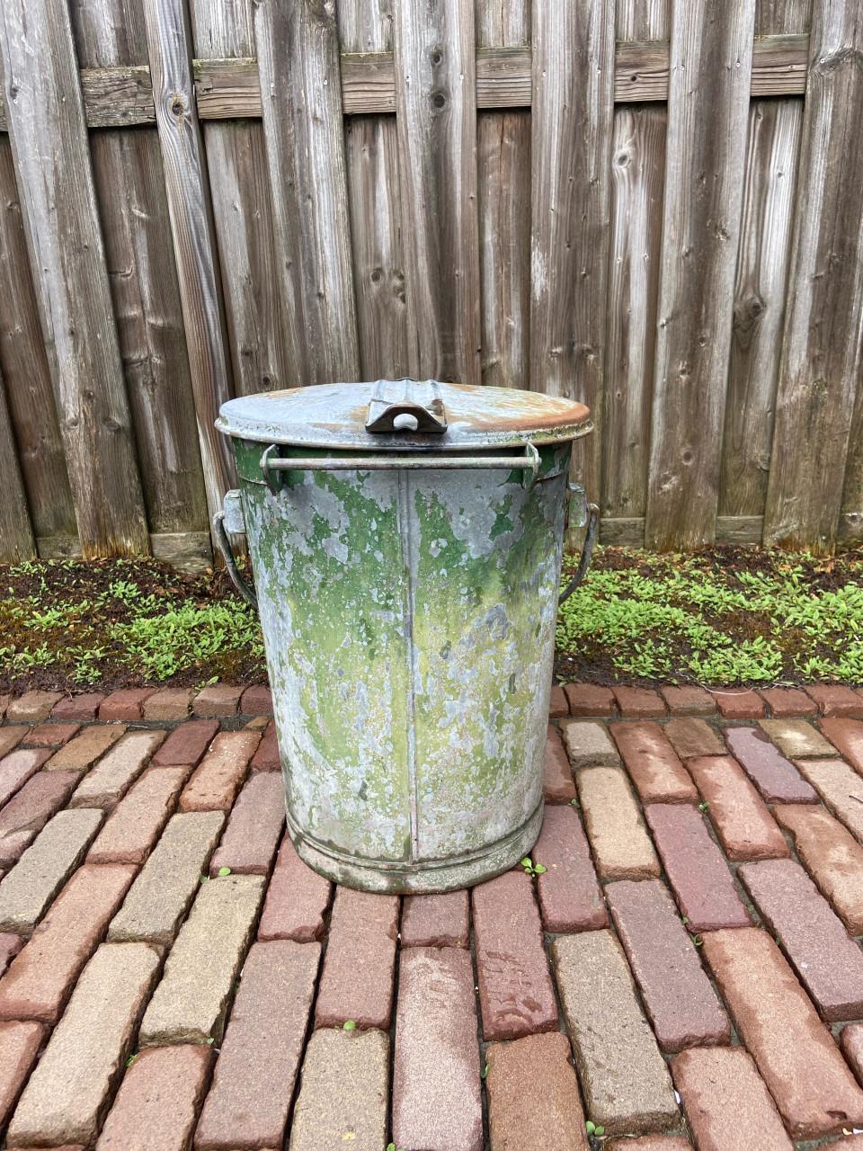Vintage Melboma vuilnisemmer met deksel