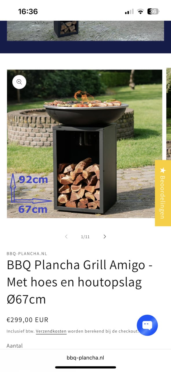 BBQ Plancha Grill Amigo - houtopslag Ø67 Ofyr