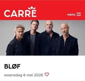 4 kaarten BLØF Carré Amsterdam