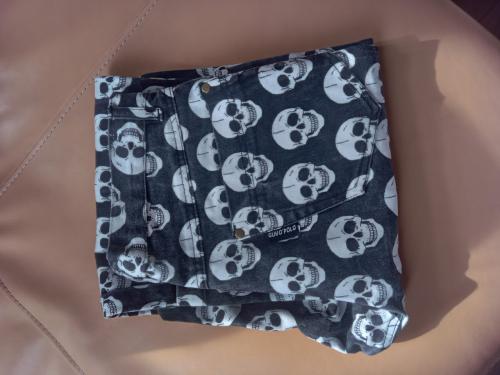 High waist skull jeans
