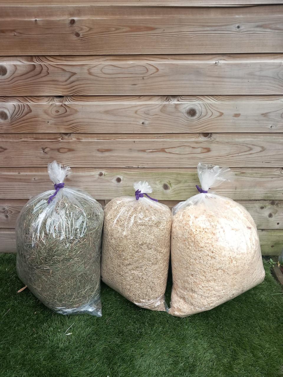 Hooi knaagdieren konijn zaagsel vlas voer