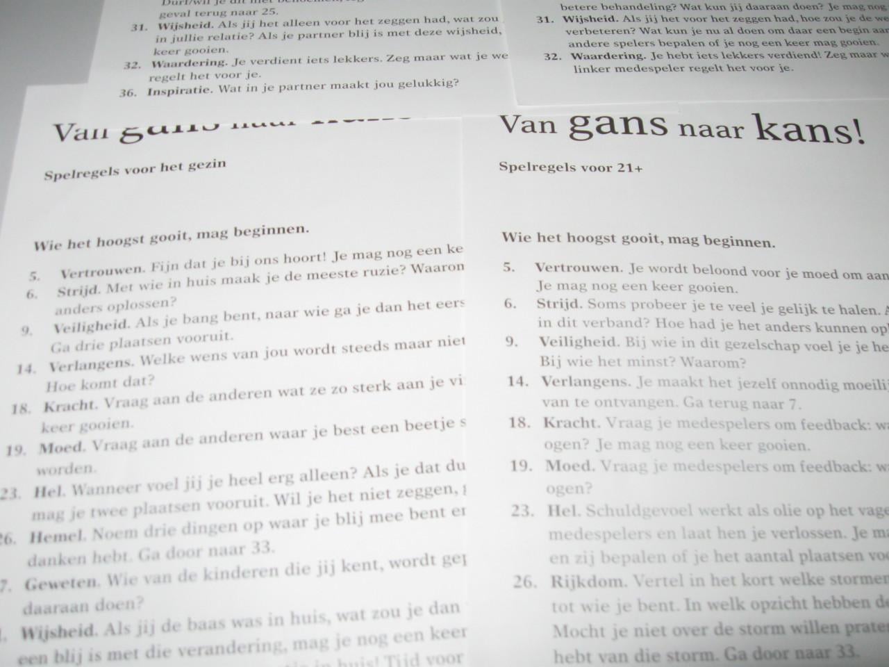 Van gans naar kans spel