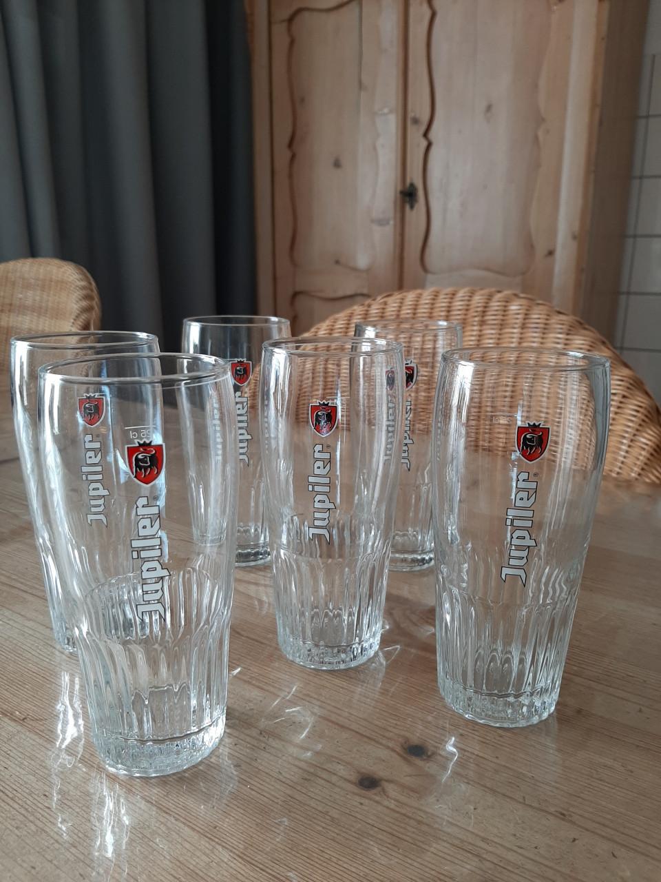 6 JUPILER BIERGLAZEN - DIA 6,3 CM  - HG 15 CM