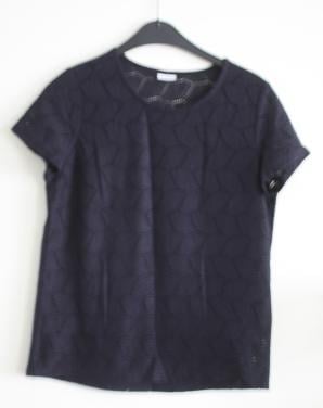 Donkerblauw shirt open gewerkt maat s