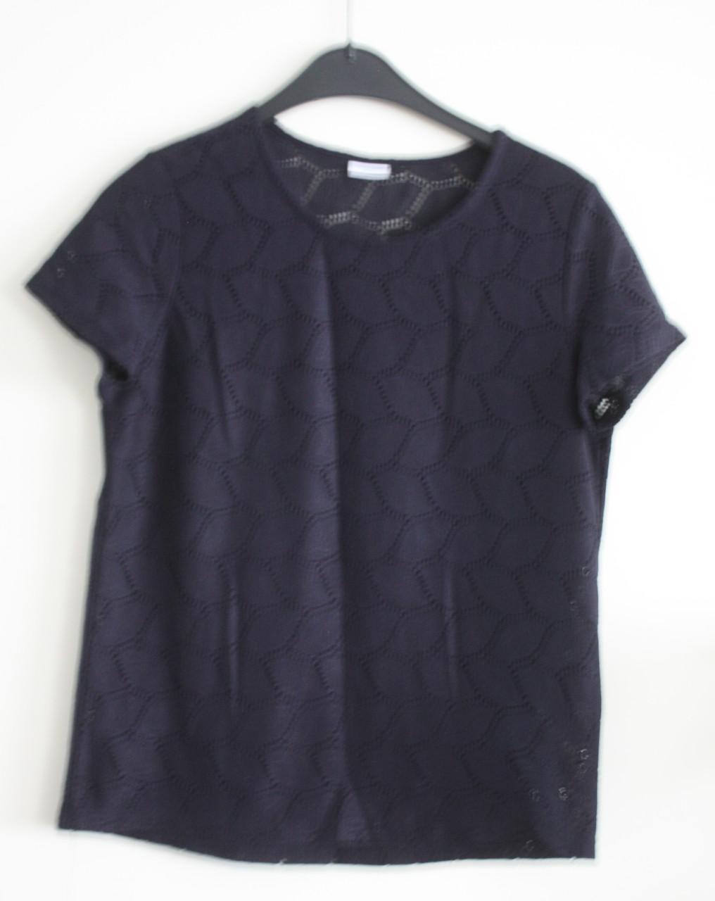 Donkerblauw shirt open gewerkt maat s