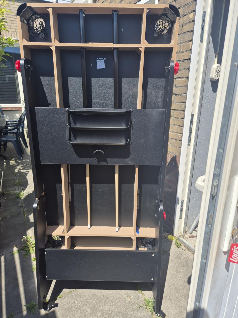 Opklapbare pooltafel BT 500 grijs laken Pongori (Decathlon)