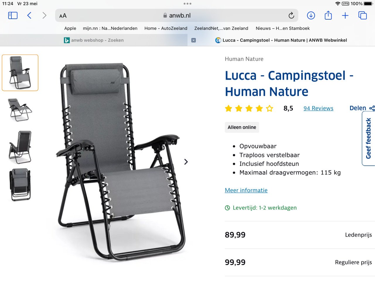 Campingstoelen.  45 euro per stuk!!!!!!!