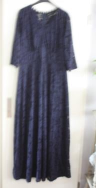 Donkerblauwe kanten jurk maat xxl